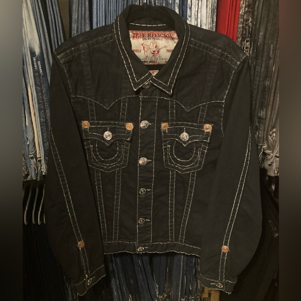 Rare! True Religion Waxed Jimmy Super T in “TED BLACK” wash size XL